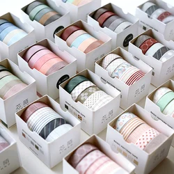 Ensemble de Mini bandes Washi, 5 rouleaux, masquage créatif basique, moulant, décoratif pour artisanat d'art, planificateur, emballage de Scrapbooking 