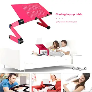 

Hot Sale Adjustable Foldable Laptop Desk Aluminum Alloy Durable Notebook Stand Tray for Sofa Bed Household Supplies