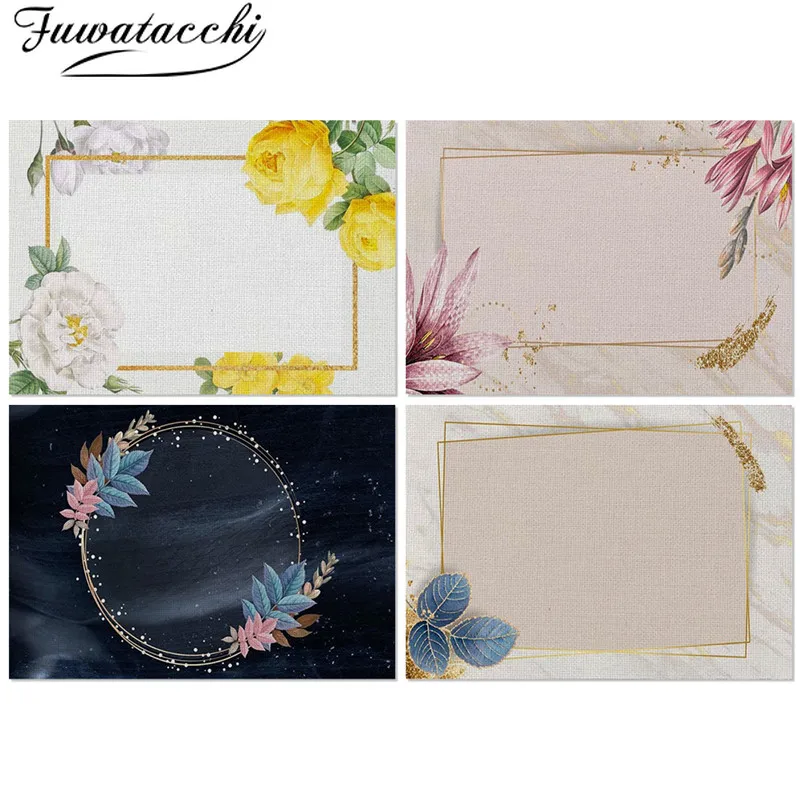 Assorted plant Pattern Table Mat Colorful chrysanthemums leaves