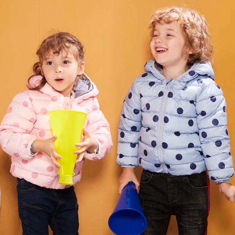 

High Quality Duck Feather Ultra Light Mickey dots Coat Boys Girls Children's Autumn Winter Jackets Baby Down jacket Outerwear