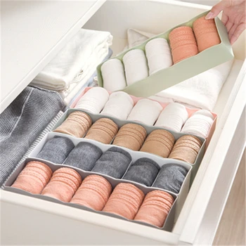 

5 pieces of underwear storage box, plastic compartment socks storage box, desktop underwear storage box, drawer type