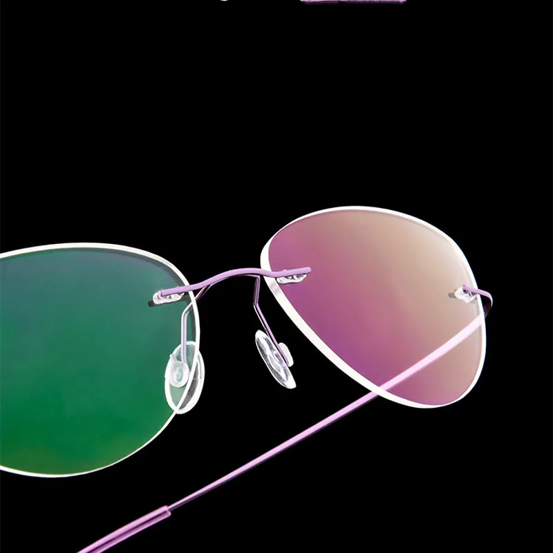Eyeglasses frames Optical glasses Eyeglass frames Rimless Cat Eye Glasses Titanium Alloy Ultralight Male Female