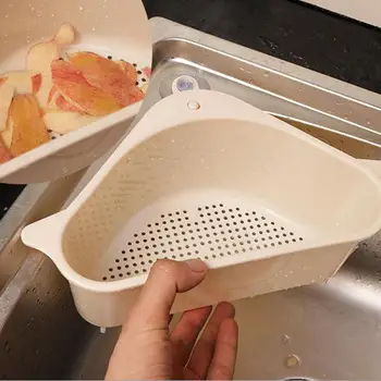 

1Pc Durable Kitchen Triangular Sink Strainer Vegetable Fruit Drainer Basket Suction Cup Sponge Rack Storage Tool Sink Filter