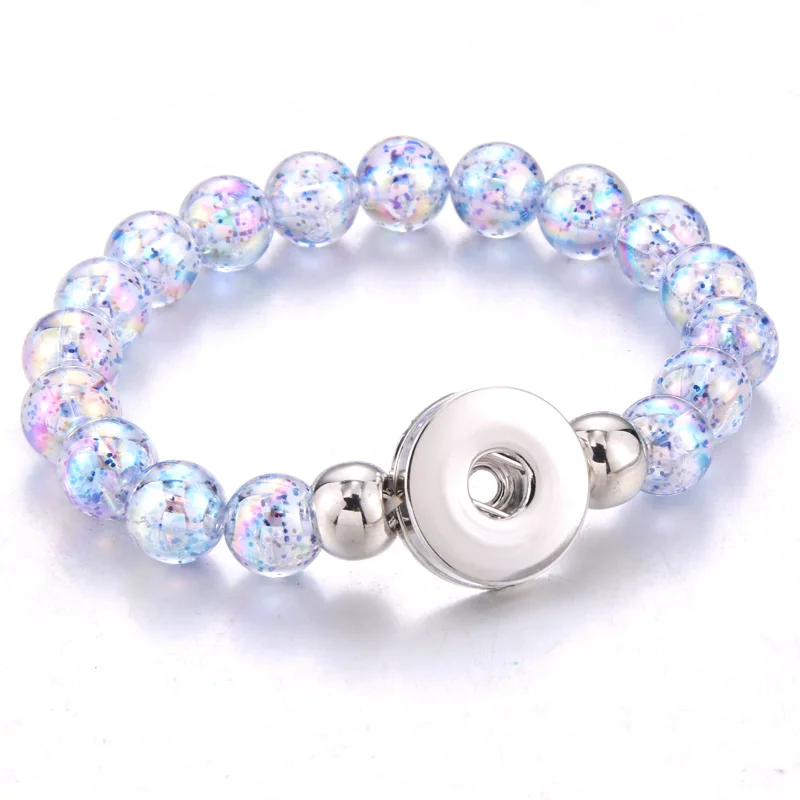 2019 New 18MM Snap Button Bracelet Handmade Imitation Pearl Beads Adjustable Elastic DIY Charm Bracelets | Украшения и аксессуары