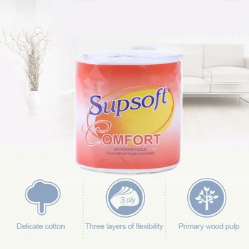 

8 Roll/Pack 3 Layers Toilet Paper Roll Soft Healthy Toilet Tissue Paper Household Cleaning Tools Not Easy To Break Towel