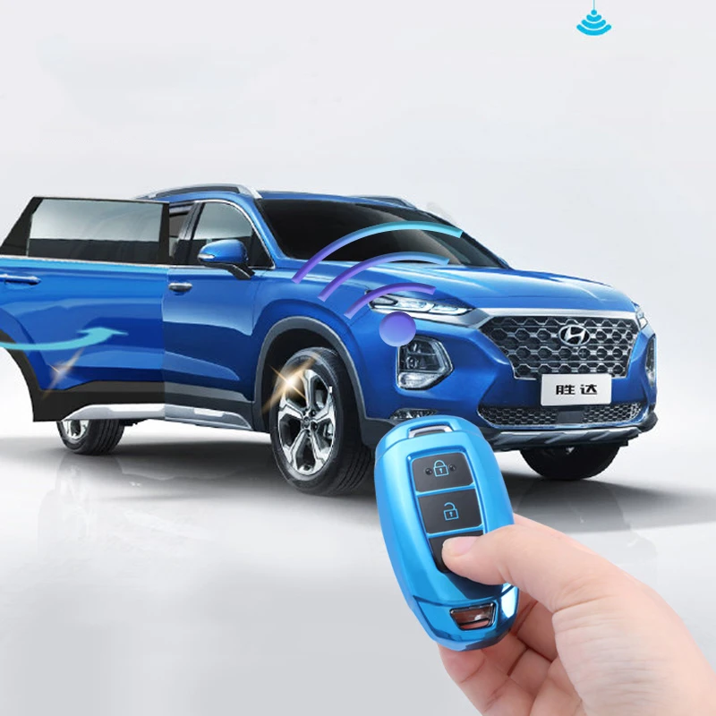 Цветной Новый Мягкий ТПУ чехол для автомобильного ключа Hyundai Santa Fe TM 2019 I30 2018 Solaris