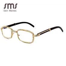 Цветные маленькие прямоугольные стразы, солнцезащитные очки для женщин, стимпанк, алмаз, солнцезащитные очки, очки для мужчин, прозрачные линзы, винтажные оттенки