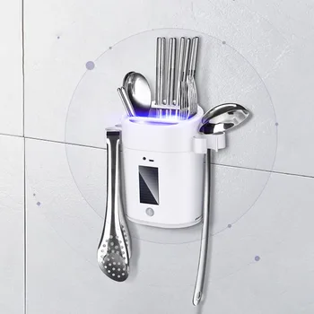 

M1 Kitchen Smart Sterilization 3.7V Disinfection Chopstick Holder Chopstick Disinfection Tube Holder Smart Cutlery Storage Rack