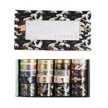 

40pcs/pack Retro Gold Washi Masking Tape Set Diy Decor Scrapbooking Sticker Masking Paper Decoration Tape Adhesive