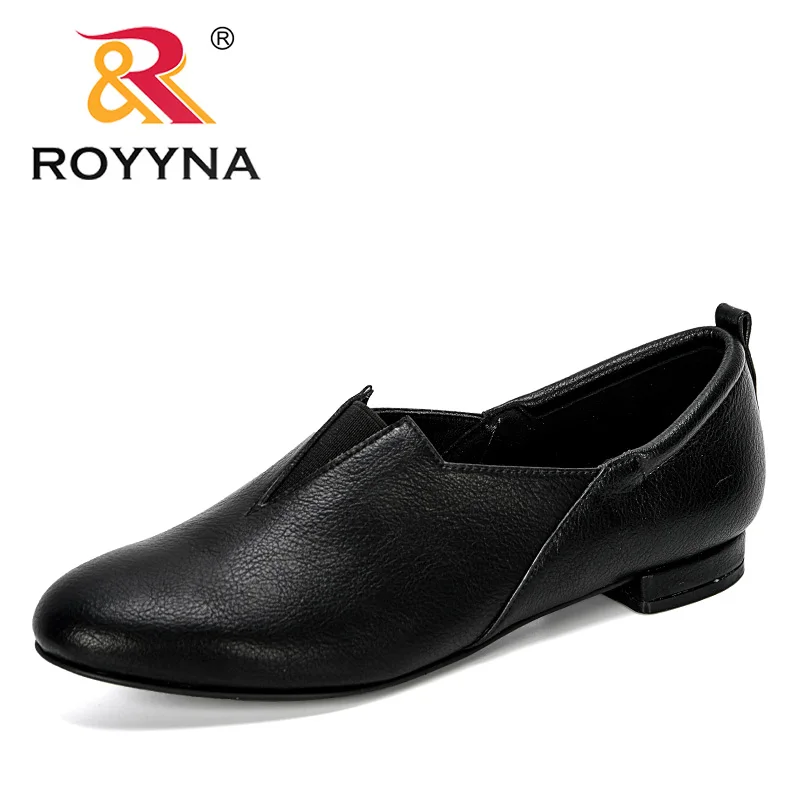 

ROYYNA 2019 New Designer Fashion Spring Autumn Shoes Round Toe Loafers Leather Feminino Shallow Working Shoes Zapatos De Mujer