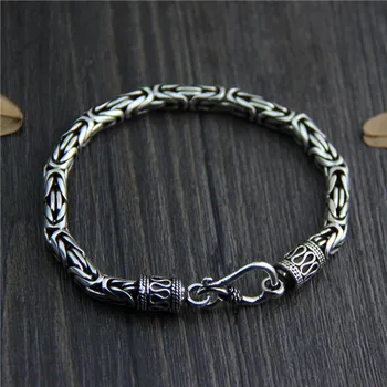 

Starfield Silver S925 Sterling Silver Bracelet men's Style Retro Thai Silver Domineering Old Jewelry