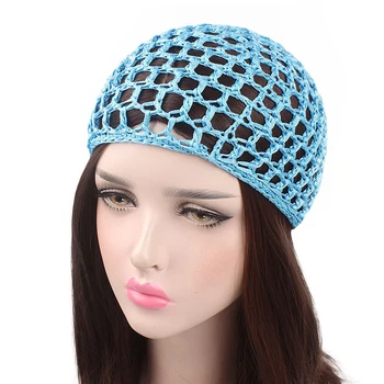 

Women's Mesh Hair Net Crochet Cap Super Elastic Cornrow Cap Weave Crochet Braid Wig Caps Making Wigs Solid Color Wig Net Turban