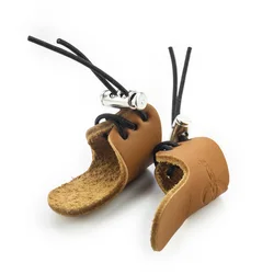 Archery Thumb Finger Tip Guard Protector Ring Tab Pad Recurve Bow Arrow Leather Adjustable Pull Arrow Glove for Hunting Shooting