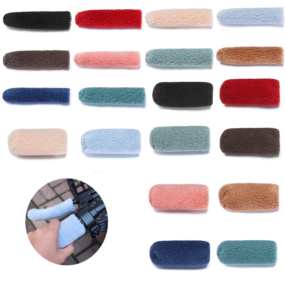 2Pcs Soft Plush Motorcycle Handle Cover Electric Bike Grips Cover