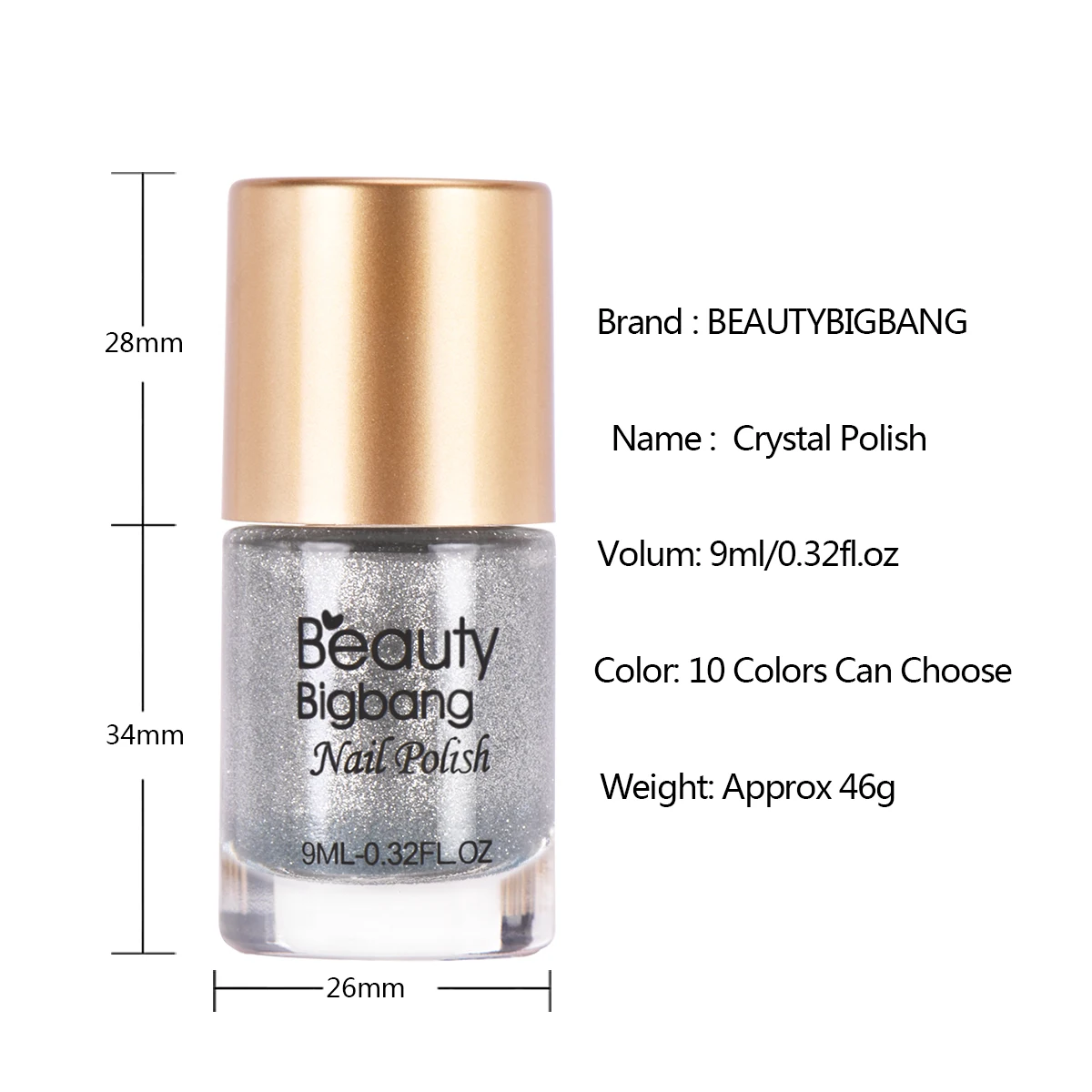 BEAUTYBIGBANG 9 набор пластиковых бутылок для шампуней/кремов жемчужные бриллианты лак для ногтей Блестящий Блеск лак для ногтей лак для маникюра украшение для ногтей