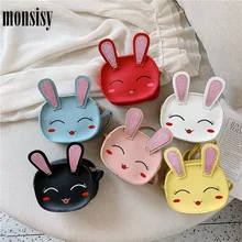 Monsisy Детский кошелек портмоне и сумочка для девочек сумки через плечо мультяшный Кролик PU сумка на плечо подарок для ребенка маленькая сумка