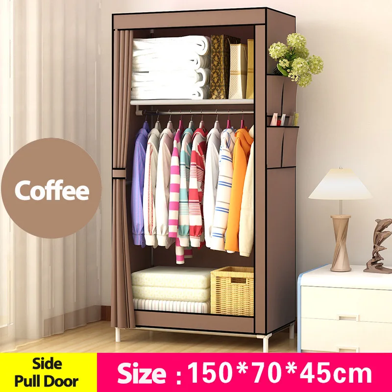 Современная мода легкая мебель для дома Мебель для спальни нетканые шкафы для хранения портативные гардеробы многофункциональные шкафы гардеробные - Цвет: coffee