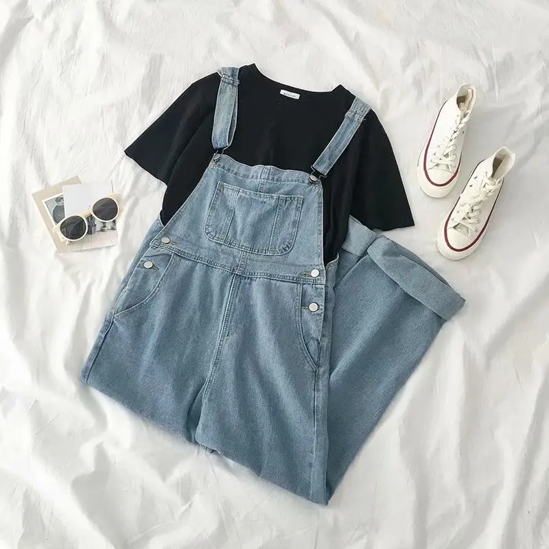 

Jeans Woman High Waist Loose Button Boyfriend Jeans Woman Plus Size Jeans Overalls Blue 2019 Spring Autumn
