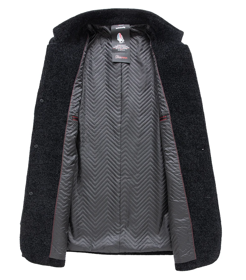 8XL 10XL 6XL 5XL мужское шерстяное пальто Зимняя теплая однотонная длинная куртка-Тренч мужской однобортный деловой Повседневный пальто парка