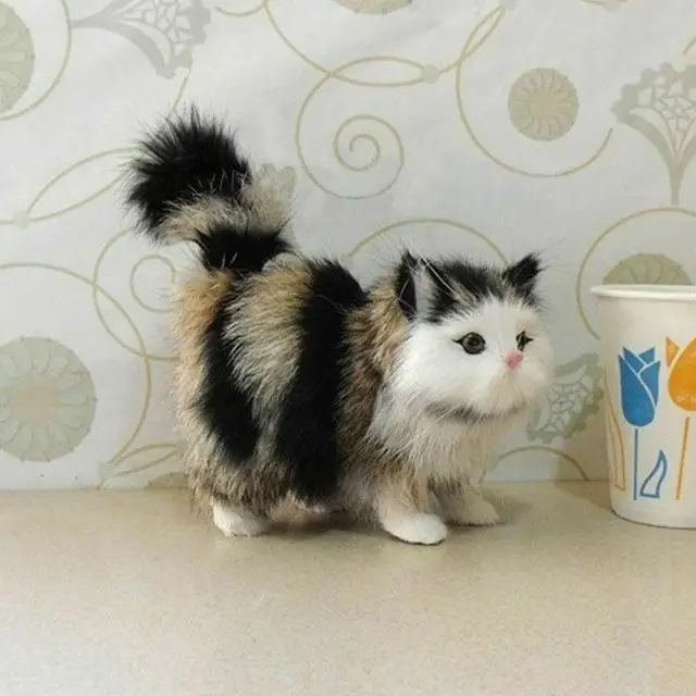 Simulation Cats Simulation Animal Model Plush Toy 1pc Toy Gifts For Children Cute Plush Cats Simulation R5V5 4