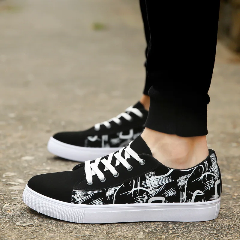 

Fashion Cool Young Men Street Shoes Men Cloth Footwear Brand Mens Casual Shoes Male Canvas Shoes Black Red Blue KA3902