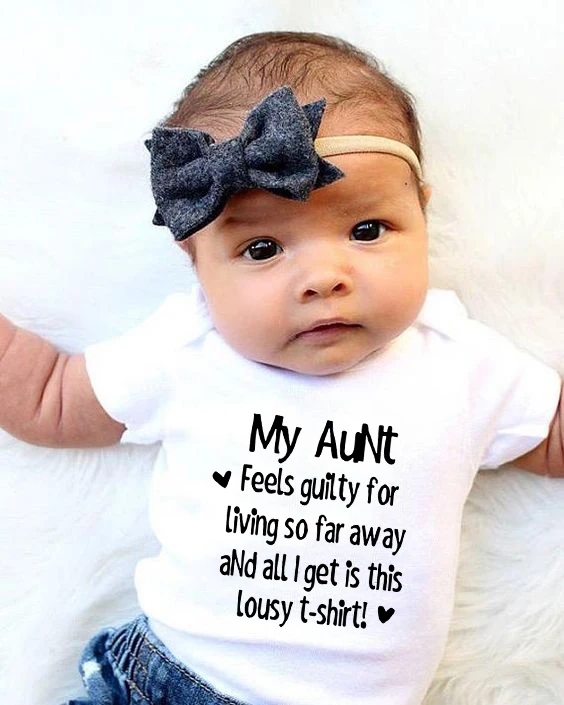 Baby Onesie My Aunt Feels Guilty Cotton Baby Infant Body Suit Short Sleeve Baby Boys Girls Clothes Newborn Baby Clothes