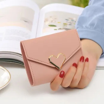 

PUOU Hot Thin Style Women Wallets Zipper Coin Bag in Back black Soft Leather Ladies Card Holder Slim Purse Female Wallet Small