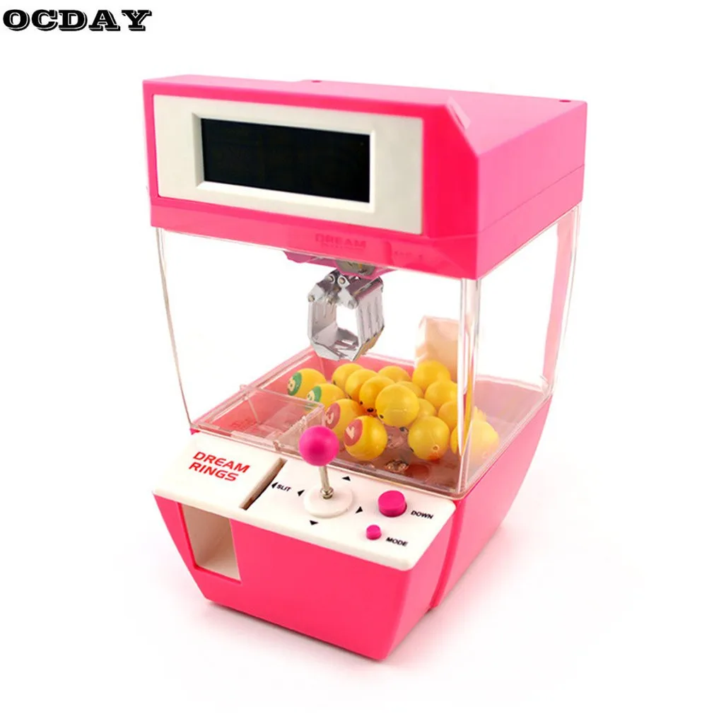 

Coin Operated Candy Grabber Balls Catcher Board Game Fun Toys Mini Crane Claw Machine With Alarm Clock Function For Children