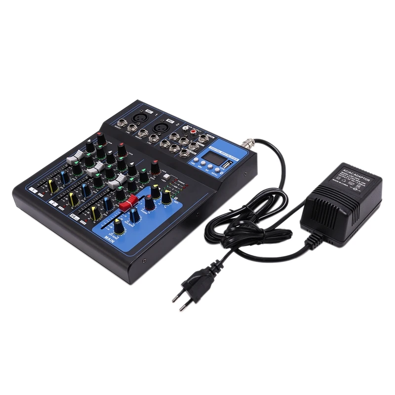 ABKT-4 каналов Bluetooth DJ микшер звук микшерный пульт с USB MP3 Jack Live аудио микшер для караоке KTV/EU штекер
