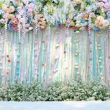 Цветочный занавес свадебный фон для фотосъемки с цветочным принтом на день рождения свадебные вечерние фото фон