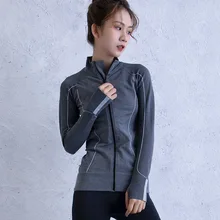 Спортивная куртка, розовая, серая, спортивная куртка для женщин, для йоги, топ, Спортивная рубашка с длинным рукавом, спортивный топ, для спортзала, для женщин, для фитнеса, для бега, Женская куртка