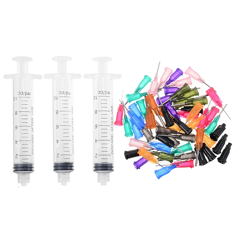 

3pcs/set 10CC Dispensing Syringe SMT SMD PCB Solder Paste Adhesive Glue Liquid Dispenser with Plunger + 14GA-30GA Needles