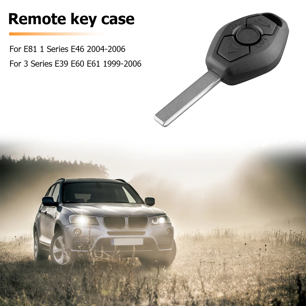 3 Buttons Remote Car Key Fob Case Shell Replacement Car Key Shell Car Remote Key Car Key Key Shell Key Case for BMW E81 E46 E39 E60 E61 E63 E38 E83 Car Accessories