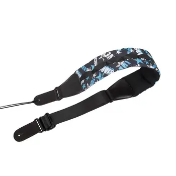 

Guitar Bass Plus Cotton Thickened Blue White Star Decompression Strap 831C