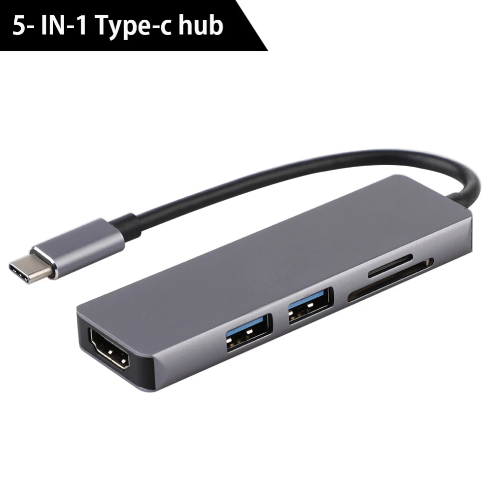 5 в 1 Тип C адаптер концентратор к Hdmi USB 3,0 SD TF кард-ридер для портативных ПК Аксессуары USB концентратор для Macbook pro USB-C USB C концентратор