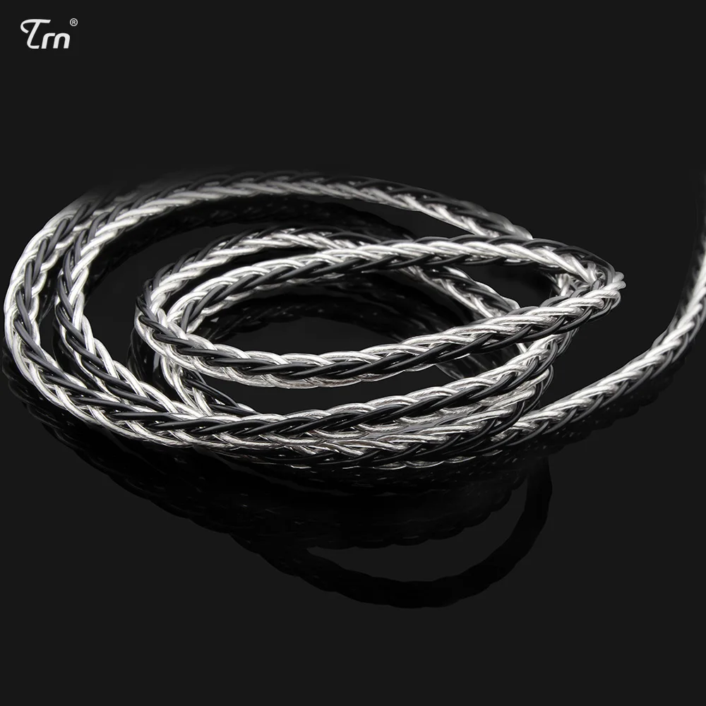 

TRN 8 Core Upgraded Silver Plated Earphone Cable For TRN TFZ KZ Earphone 3.5mm/2.5mm Plug 2PIN 0.75mm Detachable Replace Cable
