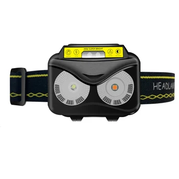 

COB XPG LED Motion Sensor Headlamp Work Light 1500mAh USB Rechargeable Head Torch Light Blue Emergency Warning Strobe Light
