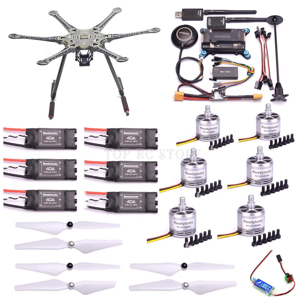 

Hot S550 550mm PCB Hexacopter Frame Kit Pixhawk 2.4.8 / APM2.6 flight controller 433 telemetry M8N GPS 2312 920kv 40A 2-6S OPTP