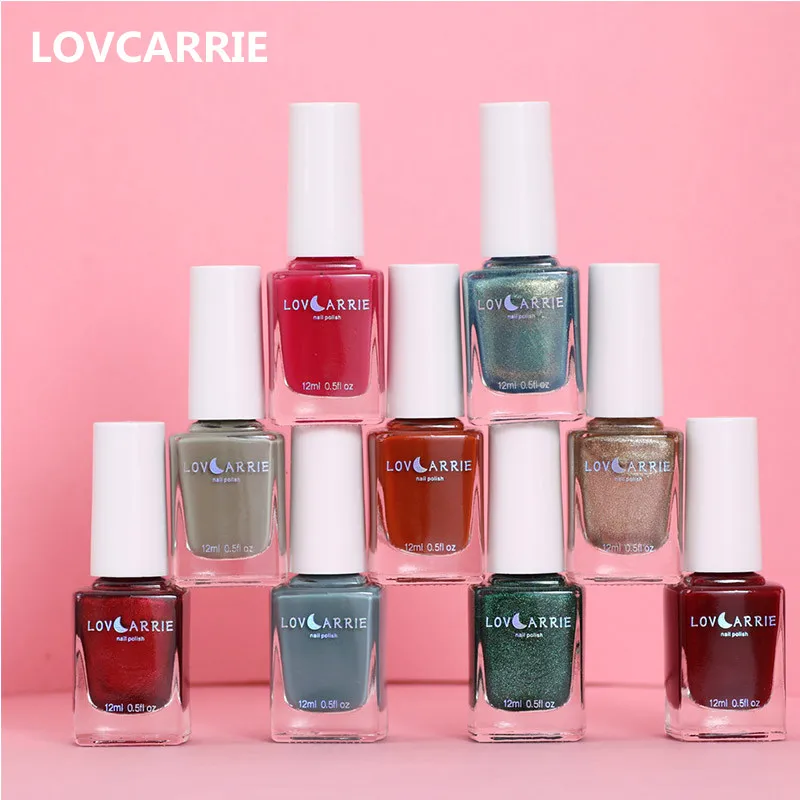 

LOVCARRIE 12ML Nail Polish Ordinary Regular Polish Nail Art Lacquer Manicure Varnish Matte Finish Glossy Holographic Nail Polish