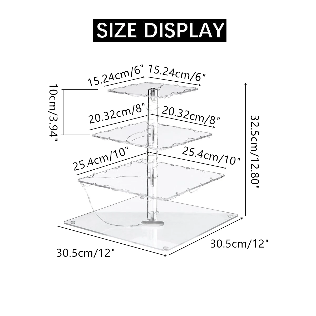 

Hot Acrylic 4 Layer Cake Stand Tray Wedding Party Cupcake Display Holder Tools LED String Light DIY Christmas Decorations for Ho