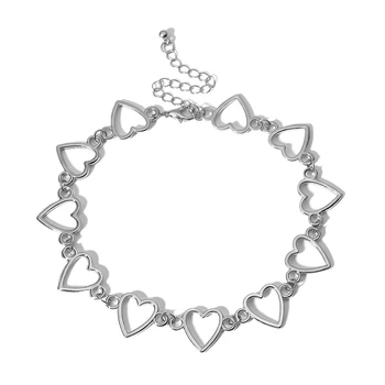 

Sweet Love Heart Choker Necklace Statement Girlfriend Gift Cute Gold Silver Necklace Jewelry Women'S Necklace Silver