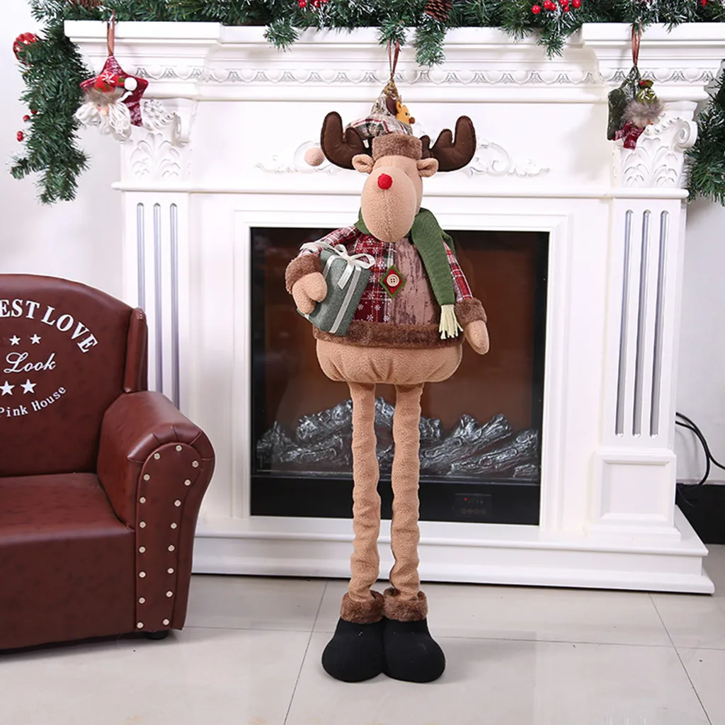 Рождественские украшения, Санта-Клаус, снеговик, олени, игрушка, выдвижная кукла, подарок для дома
