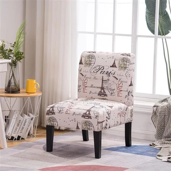 

Without Armrest Fabric Single Leisure Chair English Cloth Beige Yellow [68x50x80cm]