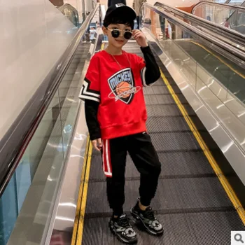 

Boys Sports Clothing Set 2020 New Spring/Autumn Kids Clothes Cute Sets Children's Active Sets 2 Patchwork Colors Size4-14 ly079