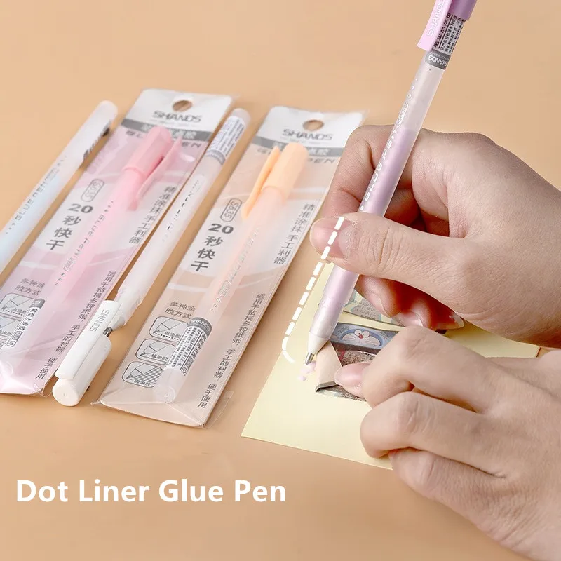 Glue Pen Dot Liner Contact Adhesive Pastel Dispensing Quick-drying Glue Portable For Memo Diary Album Journal Stationery minimalist sticky notes grid lined blank note pad memo pad weekly plan diary note stationery