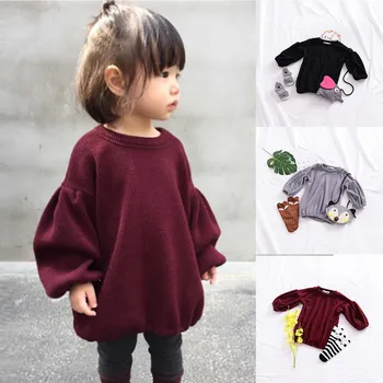 Hoodie Sweatshirt Baby Clothes  Toddler Infant Baby Kids Girls Solid Lantern Sleeve Shirt Tops Outfits Clothes толстовка Tops 1