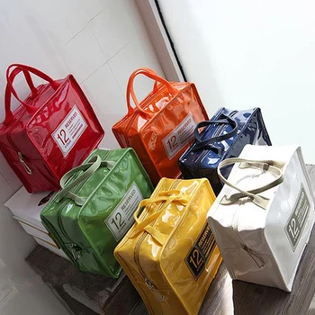 

High-capacity Waterproof Hand-held Lunch Bag 1Pcs Insulated Thermal Portable PU Leather/Aluminum Film for Women Kids Men