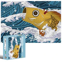 Quebra cabeça em forma especial 2000 peças de alta qualidade venda quente marca nova ondas do mar carps desafio impossível jigsaw jogo cérebro brinquedo