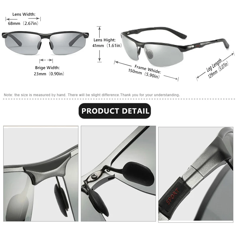 CoolPandas Brand Photochromic Sunglasses Men Polarized Chameleon Male Sport Sun Glasses Day Night Vision Driving_voghion.com