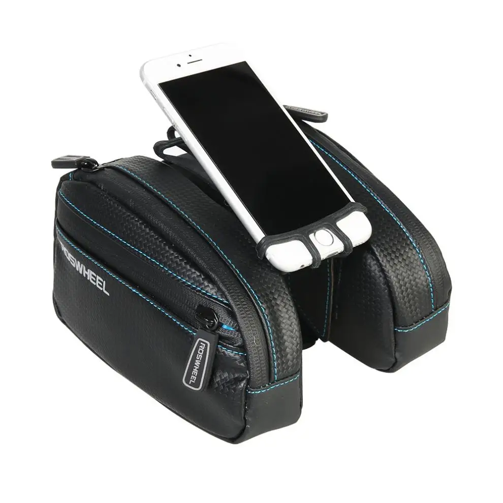 ROSWHEEL Waterproof Smart Phone Cycling Bag Touch Screen Bike Bicycle Top Frame Tube Bag PU leather Pouch 121273